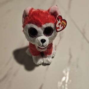 Ty Beanie Boo Red and White Plush Dog